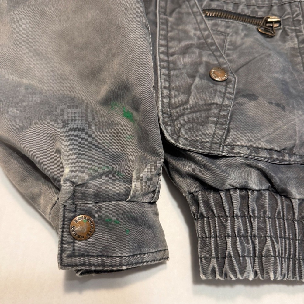 VTG Urban Equipment Kids Gray Nylon Bomber Flight Jacket Distressed Patches - Picture 6 of 10